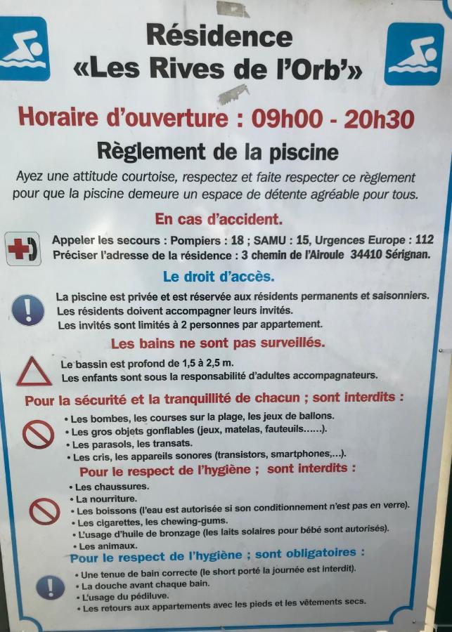 Vacances Avec Piscine Et Entree Autonome Dans Jolie Appartement Jusqu'A 4 Personnes Serignan Exterior photo